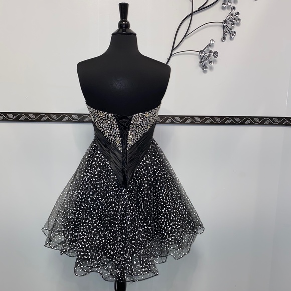 Black Sparkle Short Dress - Picture 2 of 3